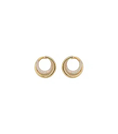 Engelbert Infinity Loop Medium 18kt gold earrings with diamonds | Thumbnail 1
