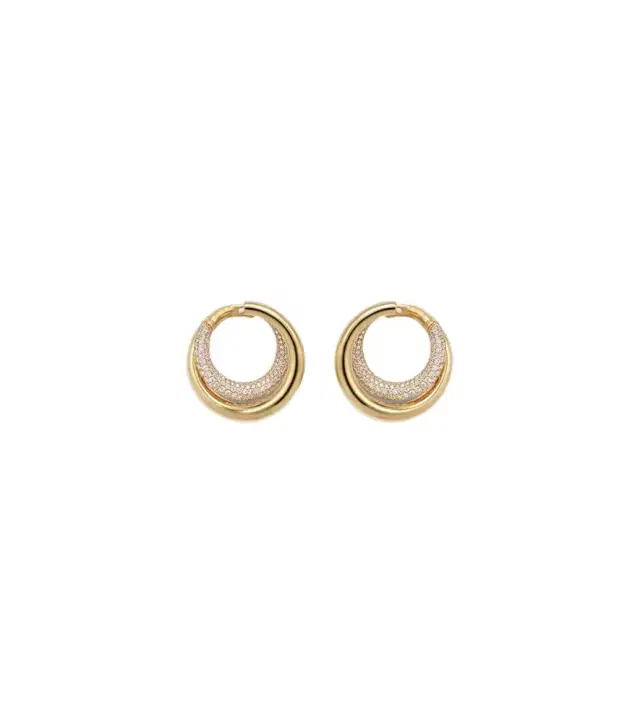Engelbert Infinity Loop Medium 18kt gold earrings with diamonds