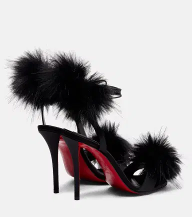 Christian Louboutin Patapompom 100 crêpe satin sandals | Thumbnail 3 Christian Louboutin Patapompom 100 crêpe satin sandals | Thumbnail 3