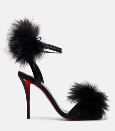 Christian Louboutin Patapompom 100 crêpe satin sandals | Thumbnail 4 Christian Louboutin Patapompom 100 crêpe satin sandals | Thumbnail 4