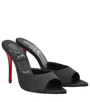 Christian Louboutin Miss Z 100 crêpe satin mules | Thumbnail 1 Christian Louboutin Miss Z 100 crêpe satin mules | Thumbnail 1