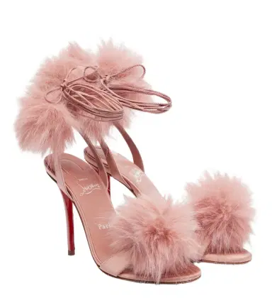 Christian Louboutin Patapompom 100 crêpe satin sandals | Thumbnail 1 Christian Louboutin Patapompom 100 crêpe satin sandals | Thumbnail 1