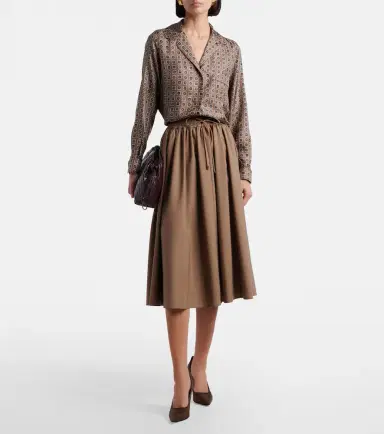 Max Mara Livrea virgin wool midi skirt | Thumbnail 4