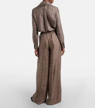 Max Mara Vischio printed silk satin wide-leg pants | Thumbnail 2 Max Mara Vischio printed silk satin wide-leg pants | Thumbnail 2