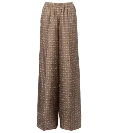 Max Mara Vischio printed silk satin wide-leg pants | Thumbnail 1 Max Mara Vischio printed silk satin wide-leg pants | Thumbnail 1
