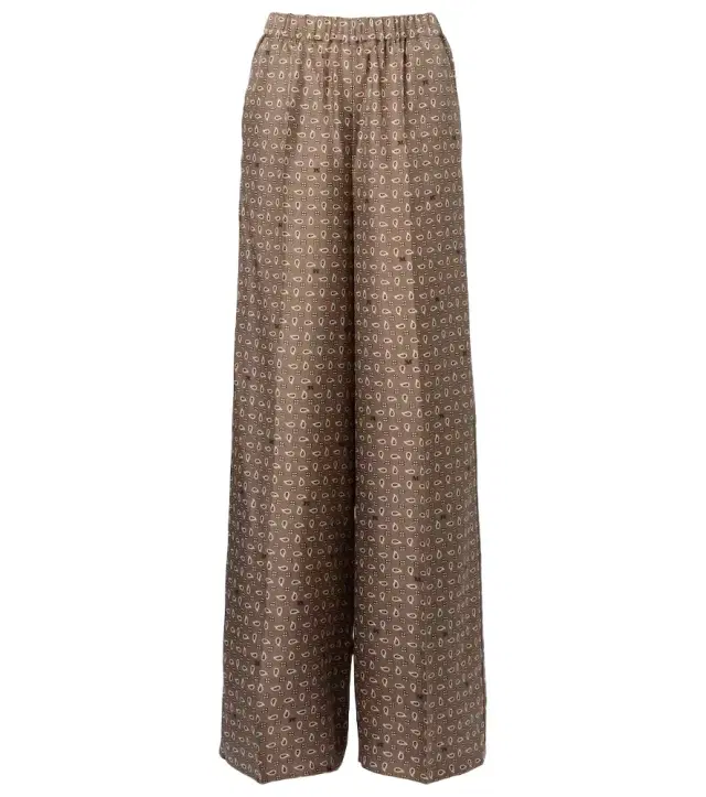 Max Mara Vischio printed silk satin wide-leg pants