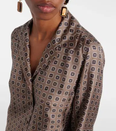Max Mara Disco printed silk twill shirt | Thumbnail 6