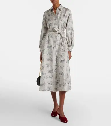 Max Mara Carbone printed silk midi dress | Thumbnail 5