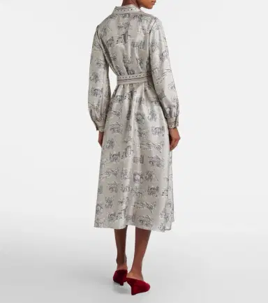 Max Mara Carbone printed silk midi dress | Thumbnail 6