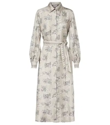 Max Mara Carbone printed silk midi dress | Thumbnail 1