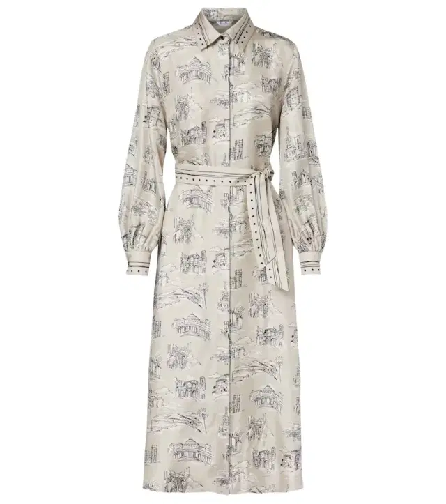 Carbone printed silk midi dress Carbone printed silk midi dress