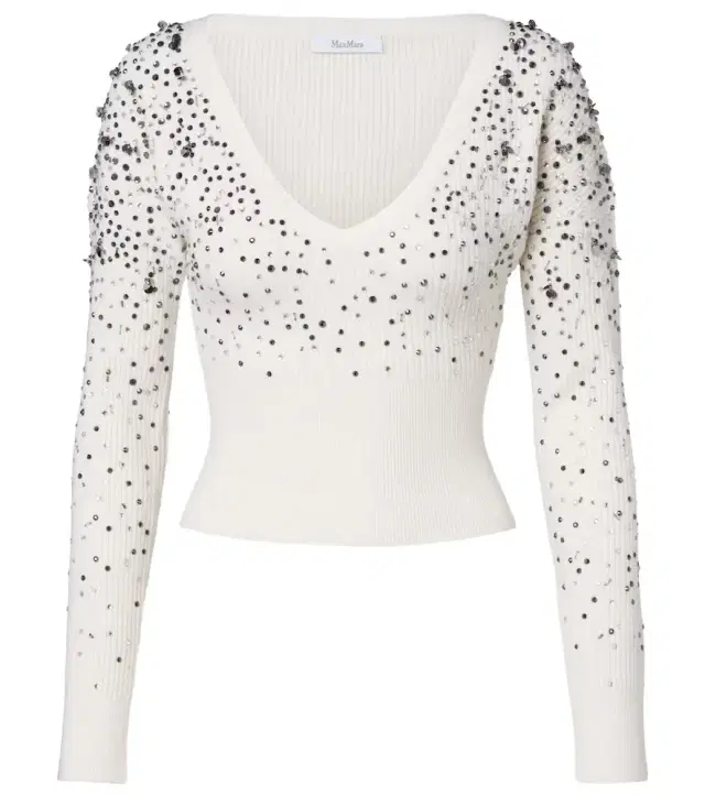 Gang embellished wool-blend sweater