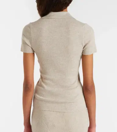 Max Mara Albero ribbed-knit wool polo shirt | Thumbnail 2