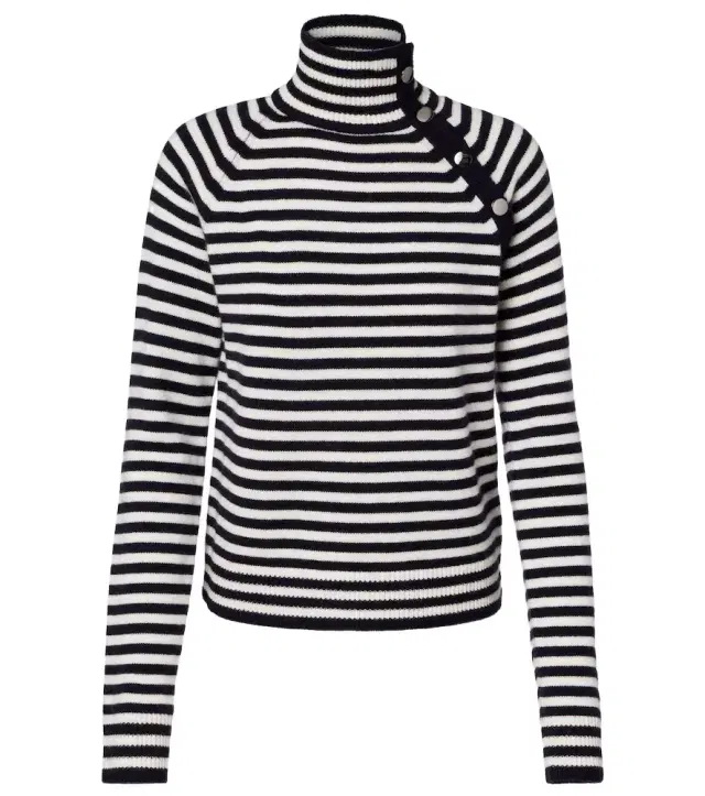 Max Mara Paniere striped cashmere turtleneck top