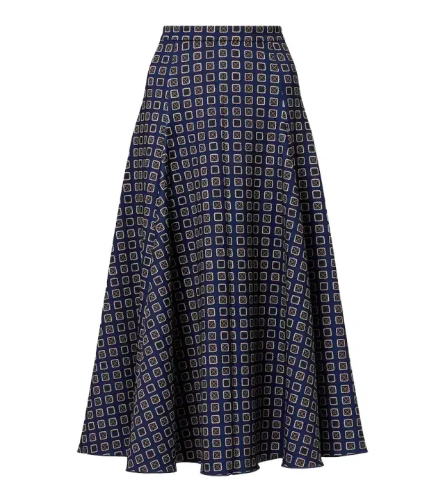 Benda printed jersey midi skirt
