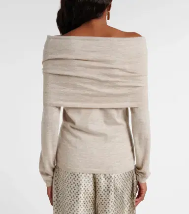 Max Mara Faretra off-shoulder cashmere sweater | Thumbnail 4