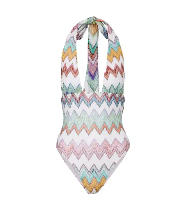 Zigzag lamé swimsuit