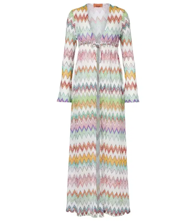 Zigzag lamé beach cover-up