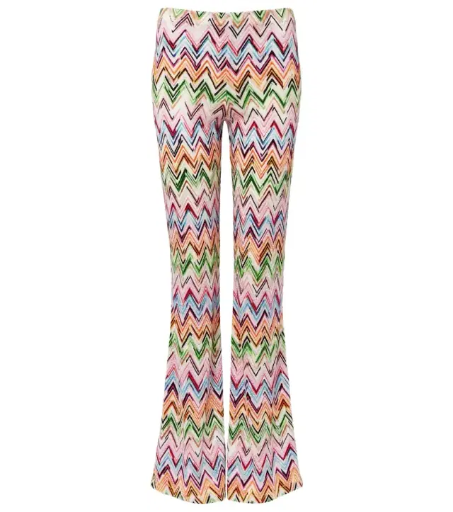 Zigzag high-rise flared pants