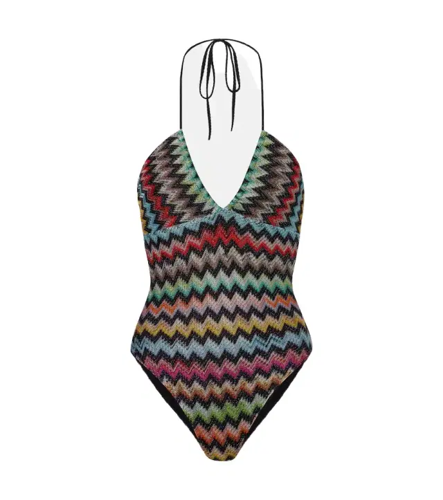 Zigzag lamé swimsuit
