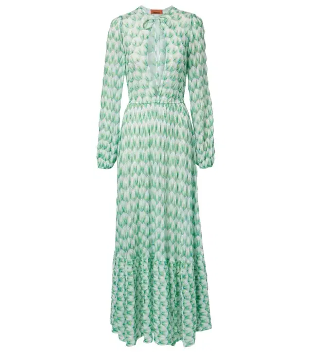 Open-knit cutout maxi dress