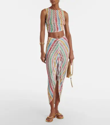 Missoni Zigzag ruched lamé crop top | Thumbnail 2 Missoni Zigzag ruched lamé crop top | Thumbnail 2
