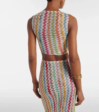 Missoni Zigzag ruched lamé crop top | Thumbnail 4 Missoni Zigzag ruched lamé crop top | Thumbnail 4