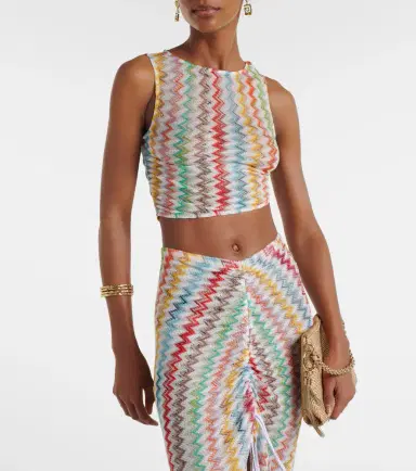 Missoni Zigzag ruched lamé crop top | Thumbnail 5 Missoni Zigzag ruched lamé crop top | Thumbnail 5