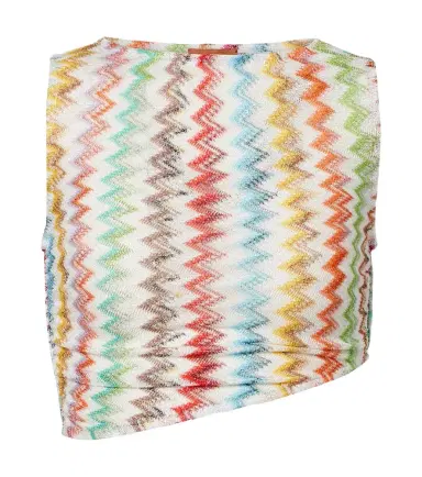Missoni Zigzag ruched lamé crop top | Thumbnail 1 Missoni Zigzag ruched lamé crop top | Thumbnail 1