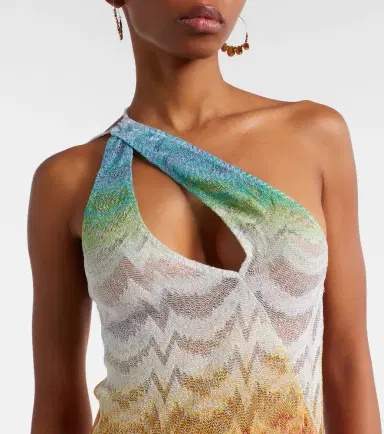 Missoni Asymmetric lamé maxi dress | Thumbnail 4 Missoni Asymmetric lamé maxi dress | Thumbnail 4