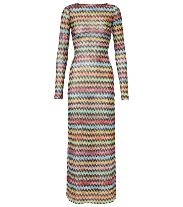 Zigzag lamé beach cover-up