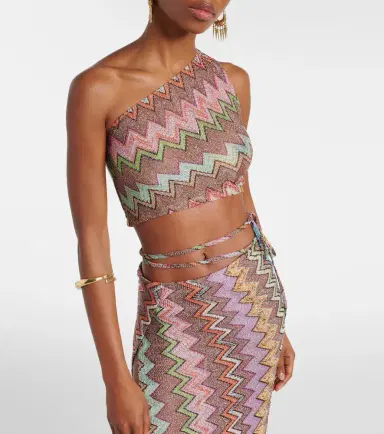 Missoni Zigzag one-shoulder lamé top | Thumbnail 3