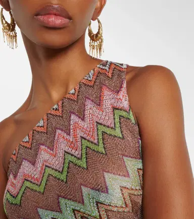 Missoni Zigzag one-shoulder lamé top | Thumbnail 4