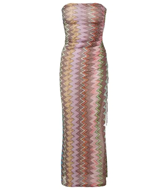 Zigzag lamé maxi dress