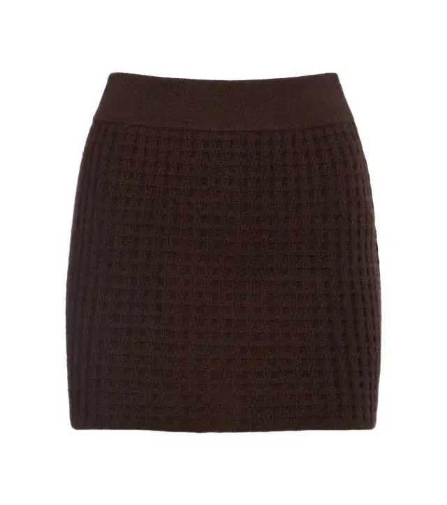Jardin des Orangers Waffle-knit wool and cashmere miniskirt