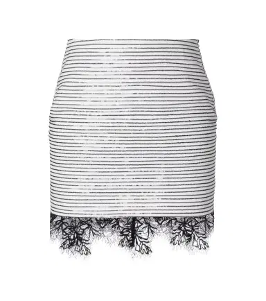 Jacques Wei Lace-trimmed sequined cotton miniskirt | Thumbnail 1