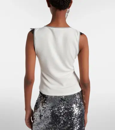 Jacques Wei Layered lace-trimmed jersey top | Thumbnail 2