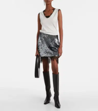 Jacques Wei Layered lace-trimmed jersey top | Thumbnail 4