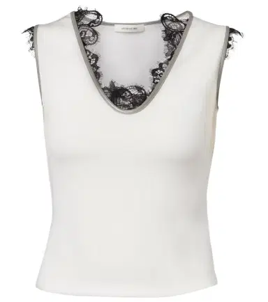 Jacques Wei Layered lace-trimmed jersey top | Thumbnail 1