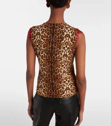 Jacques Wei Lace-trimmed leopard-print top | Thumbnail 2