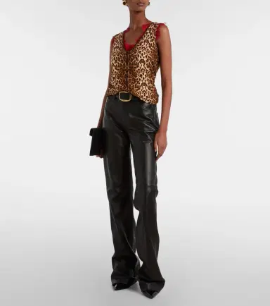 Jacques Wei Lace-trimmed leopard-print top | Thumbnail 5