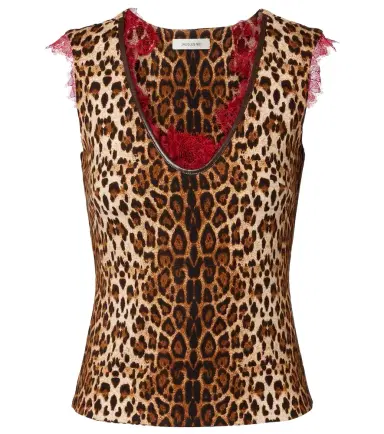 Jacques Wei Lace-trimmed leopard-print top | Thumbnail 1