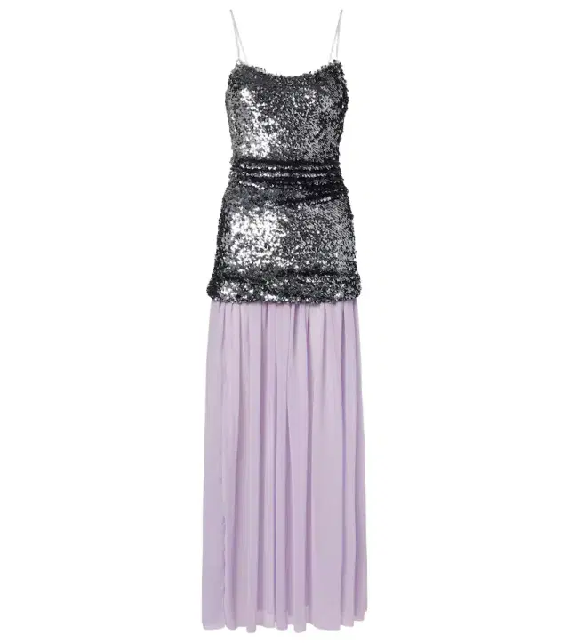 Sequined paneled maxi dress