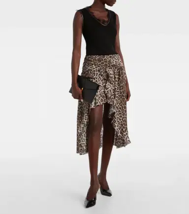 Jacques Wei Lace-trimmed leopard-print asymmetric midi dress | Thumbnail 6 Jacques Wei Lace-trimmed leopard-print asymmetric midi dress | Thumbnail 6