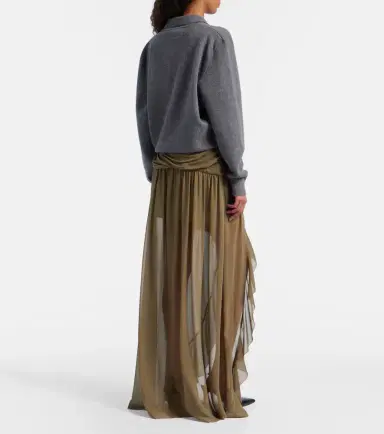 Jacques Wei Asymmetric draped maxi skirt | Thumbnail 3