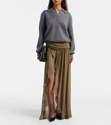 Jacques Wei Asymmetric draped maxi skirt | Thumbnail 4