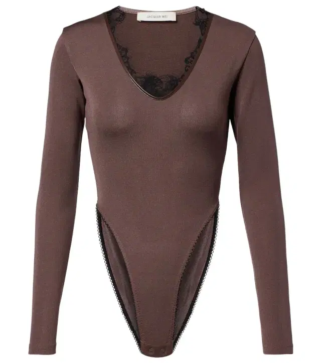 Lace-trimmed bodysuit