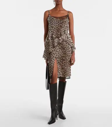 Jacques Wei Leopard-print silk lace miniskirt | Thumbnail 3