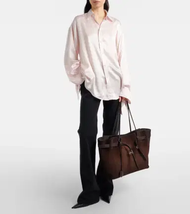Balenciaga Bel Air Large suede tote bag | Thumbnail 6