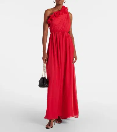 Leo Lin Jenni draped floral-appliqué silk gown | Thumbnail 2